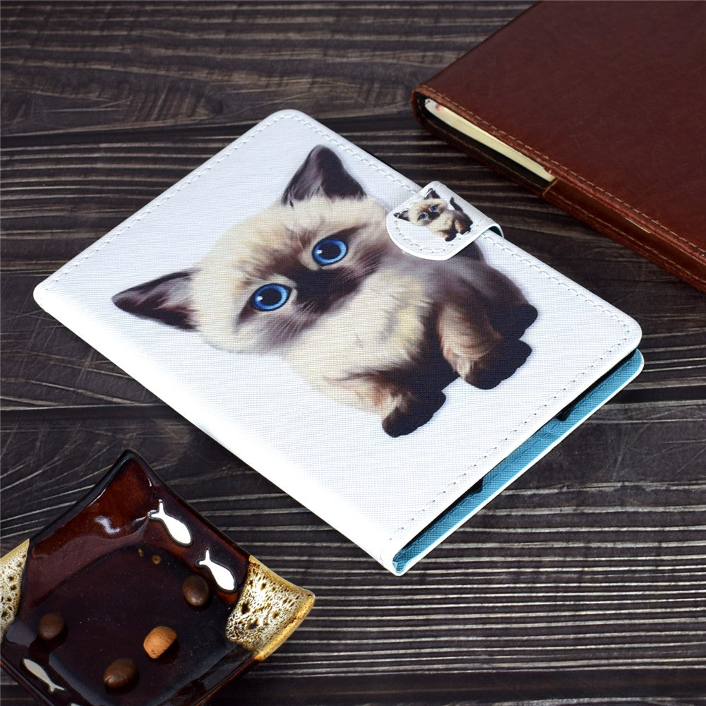 For Lenovo Tab P11 Gen 2 TB-350 PU Leather Protective Case A2 Pattern Printing Stand Tablet Cover with Card Holder - Little Cat