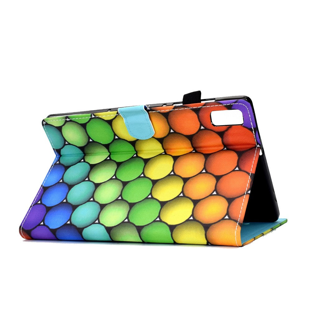 For Lenovo Tab P11 Gen 2 TB-350 PU Leather Protective Case A2 Pattern Printing Stand Tablet Cover with Card Holder - Colorful Circles