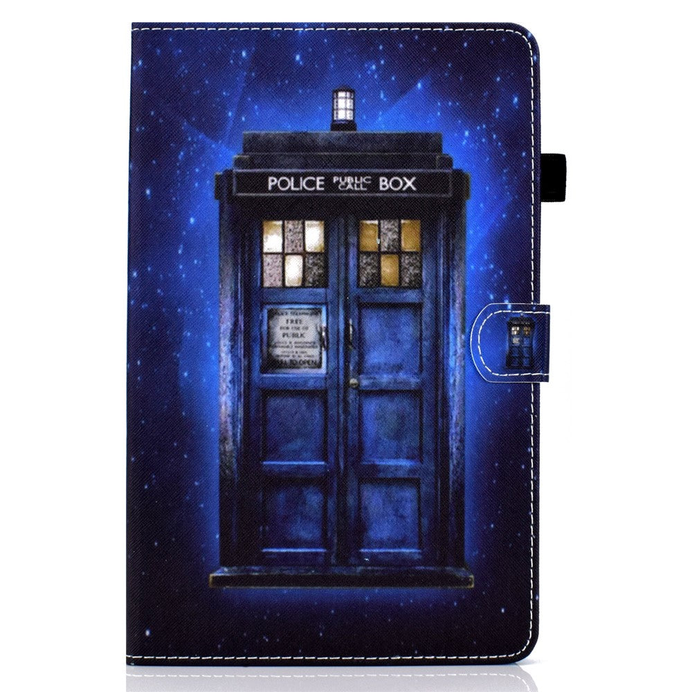 For Lenovo Tab P11 Gen 2 TB-350 PU Leather Protective Case A2 Pattern Printing Stand Tablet Cover with Card Holder - Police Box