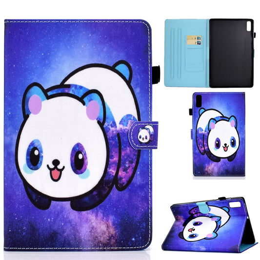 For Lenovo Tab P11 Gen 2 TB-350 PU Leather Protective Case A2 Pattern Printing Stand Tablet Cover with Card Holder - Panda