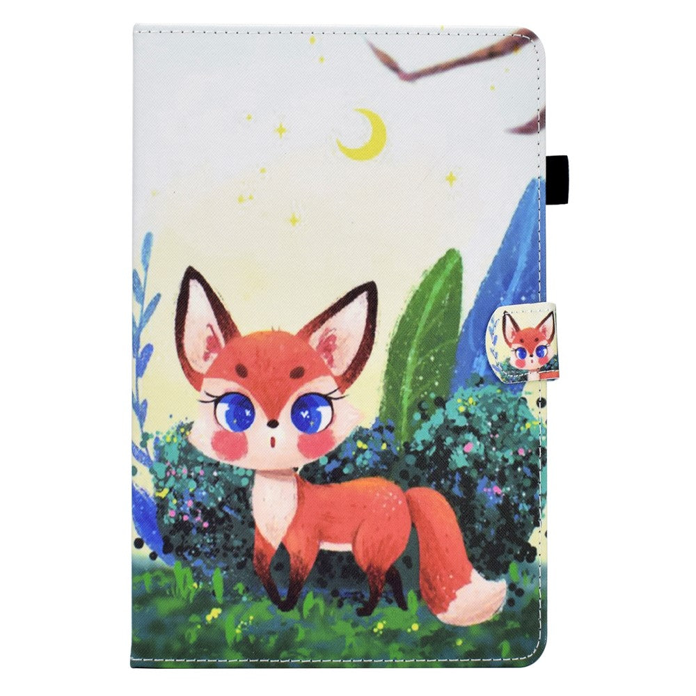 For Lenovo Tab P11 Gen 2 TB-350 PU Leather Protective Case A2 Pattern Printing Stand Tablet Cover with Card Holder - Fox