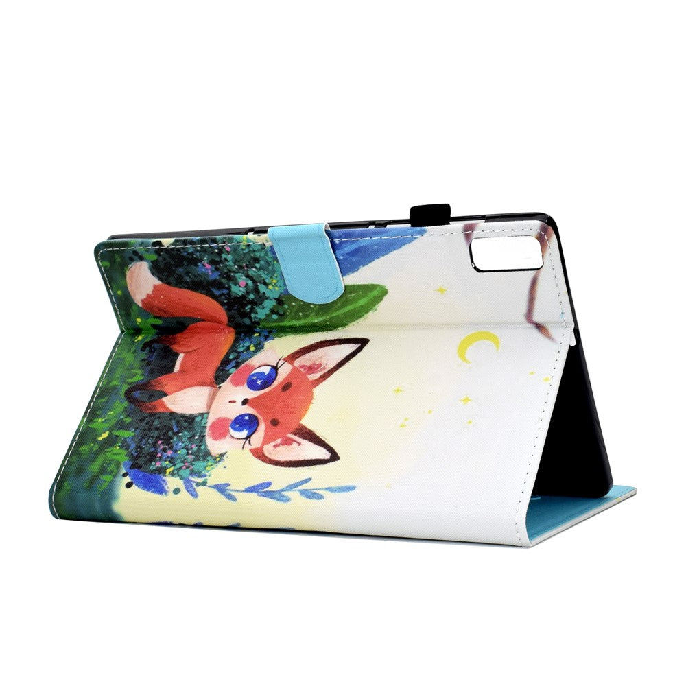 For Lenovo Tab P11 Gen 2 TB-350 PU Leather Protective Case A2 Pattern Printing Stand Tablet Cover with Card Holder - Fox