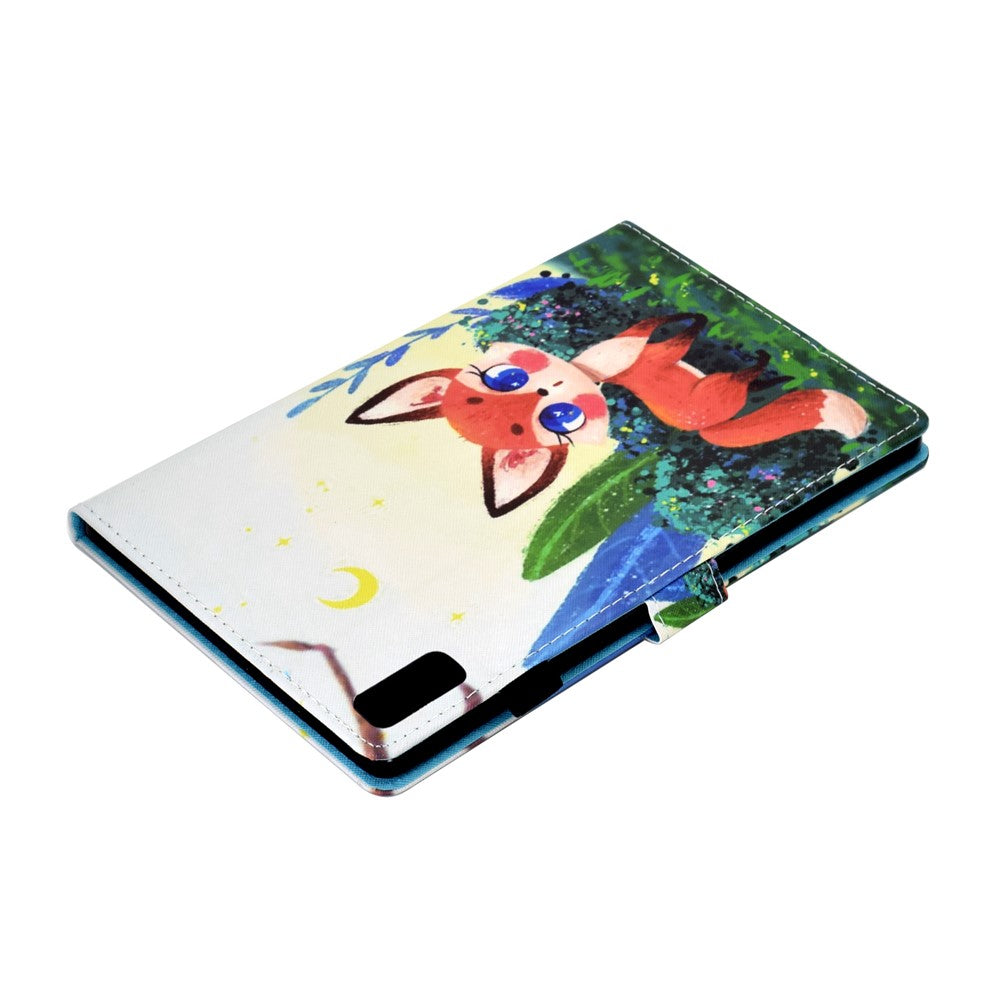 For Lenovo Tab P11 Gen 2 TB-350 PU Leather Protective Case A2 Pattern Printing Stand Tablet Cover with Card Holder - Fox
