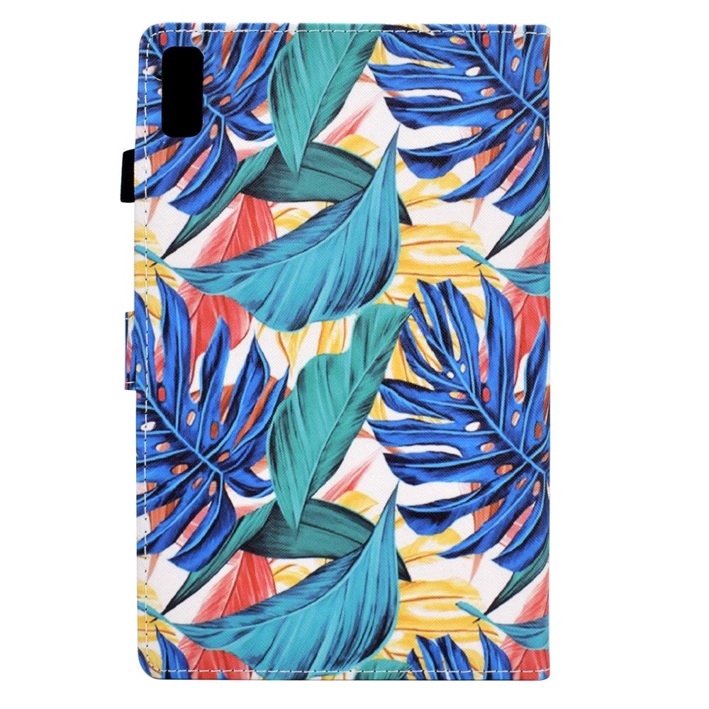 For Lenovo Tab P11 Gen 2 TB-350 PU Leather Protective Case A2 Pattern Printing Stand Tablet Cover with Card Holder - Leaves