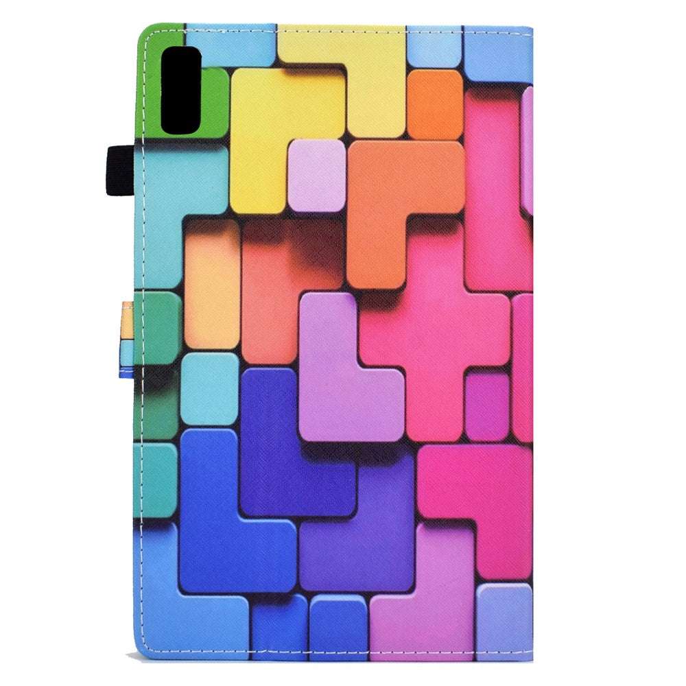 For Lenovo Tab P11 Gen 2 TB-350 PU Leather Protective Case A2 Pattern Printing Stand Tablet Cover with Card Holder - Square
