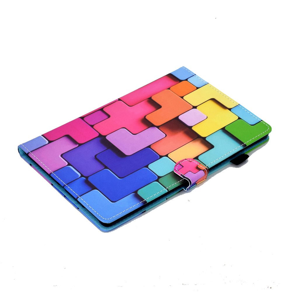 For Lenovo Tab P11 Gen 2 TB-350 PU Leather Protective Case A2 Pattern Printing Stand Tablet Cover with Card Holder - Square