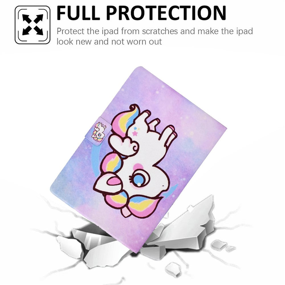 For Lenovo Tab P11 Gen 2 TB-350 Leather Stand Tablet Case A4 Pattern Printing Card Holder Protective Cover - Colorful Pony