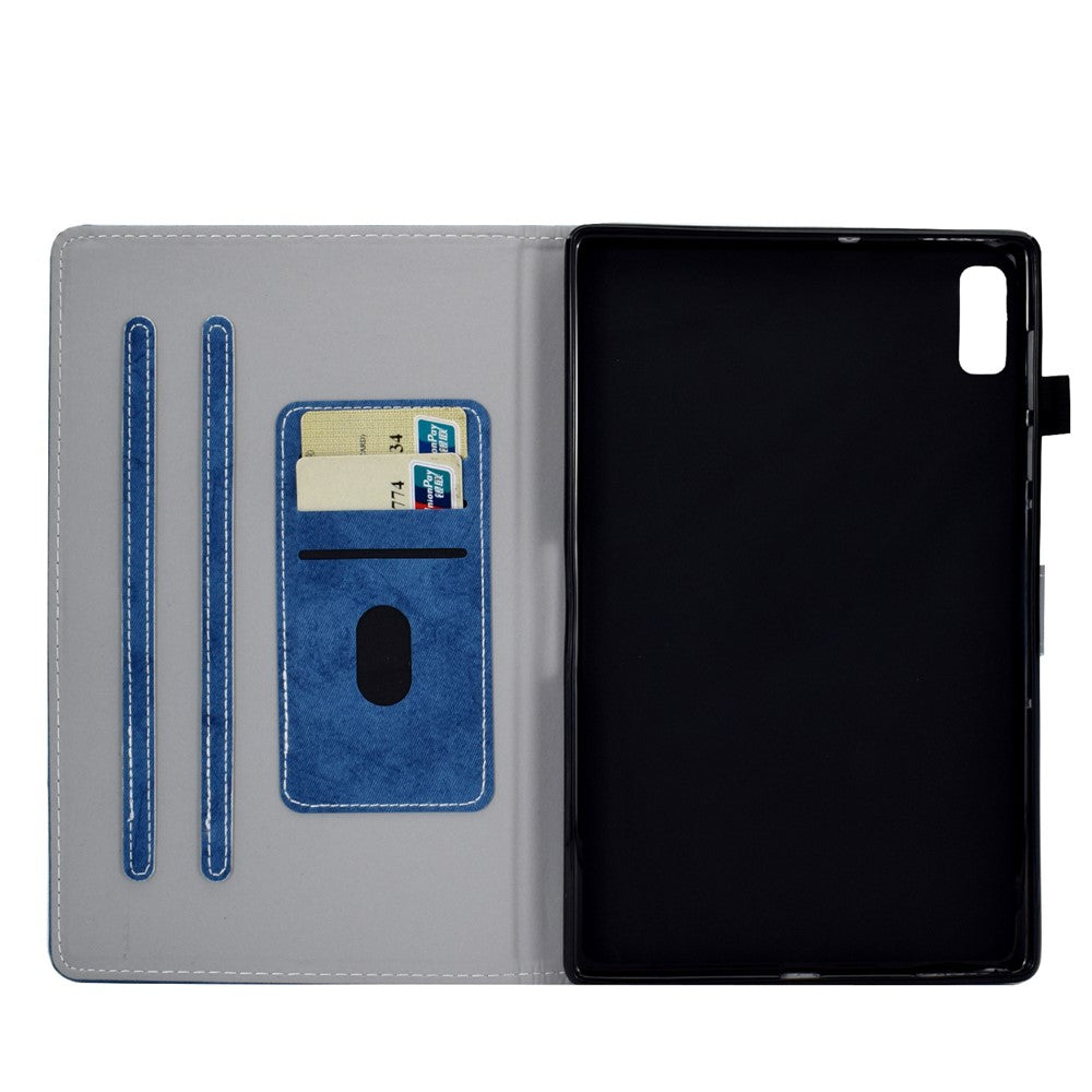 For Lenovo Tab P11 Gen 2 TB-350 Shockproof PU Leather Tablet Case A6 Cloth Texture Stand Card Slots Cover - Blue