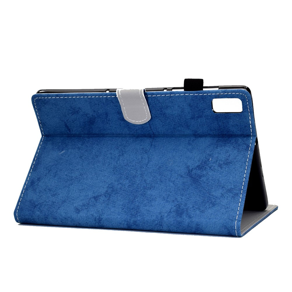 For Lenovo Tab P11 Gen 2 TB-350 Shockproof PU Leather Tablet Case A6 Cloth Texture Stand Card Slots Cover - Blue