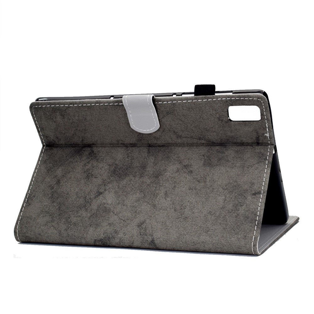 For Lenovo Tab P11 Gen 2 TB-350 Shockproof PU Leather Tablet Case A6 Cloth Texture Stand Card Slots Cover - Grey