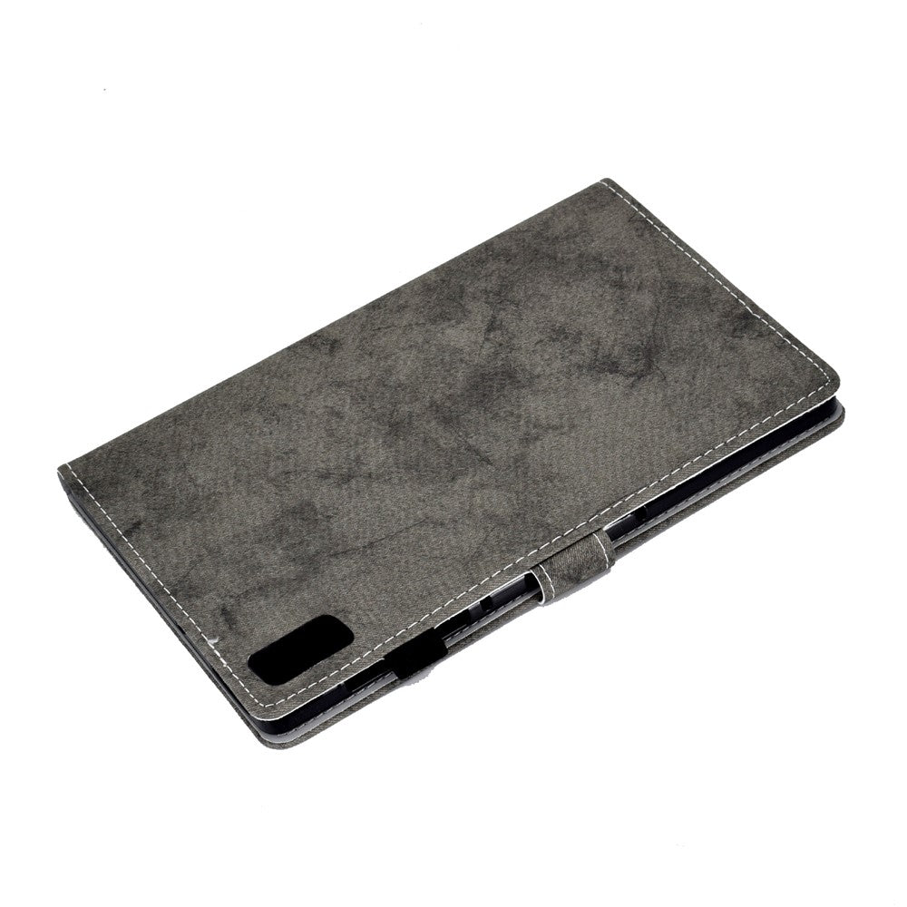 For Lenovo Tab P11 Gen 2 TB-350 Shockproof PU Leather Tablet Case A6 Cloth Texture Stand Card Slots Cover - Grey