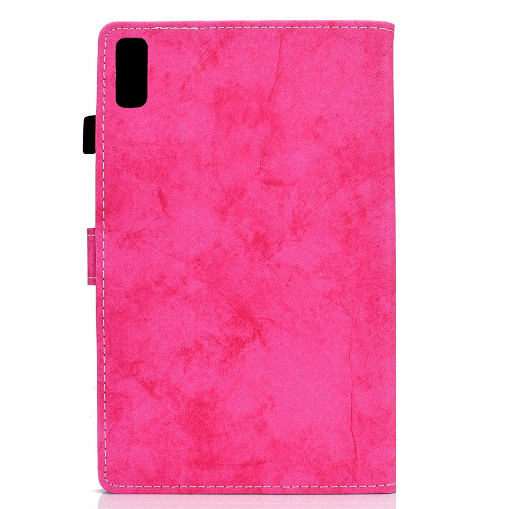 For Lenovo Tab P11 Gen 2 TB-350 Shockproof PU Leather Tablet Case A6 Cloth Texture Stand Card Slots Cover - Rose