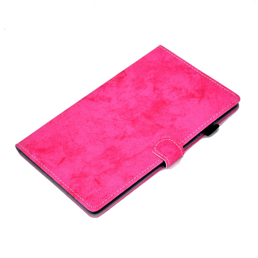For Lenovo Tab P11 Gen 2 TB-350 Shockproof PU Leather Tablet Case A6 Cloth Texture Stand Card Slots Cover - Rose