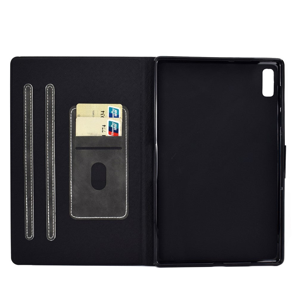 For Lenovo Tab P11 Gen 2 TB-350 PU Leather Magnetic Flip Case A7 Cowhide Texture Stand Tablet Cover with Card Holder - Grey