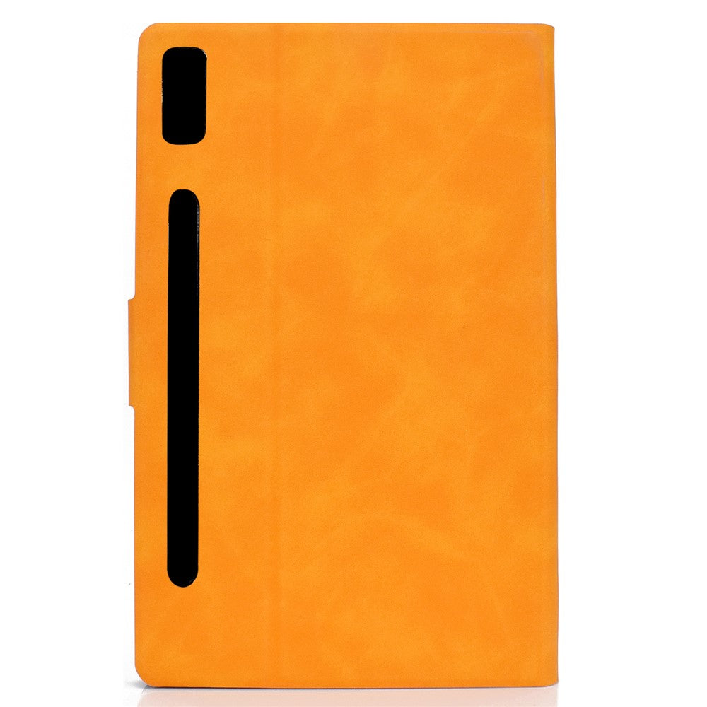 For Lenovo Tab P11 Pro Gen 2 PU Leather Tablet Case A7 Cowhide Texture Stand Protective Cover with Card Holder - Khaki