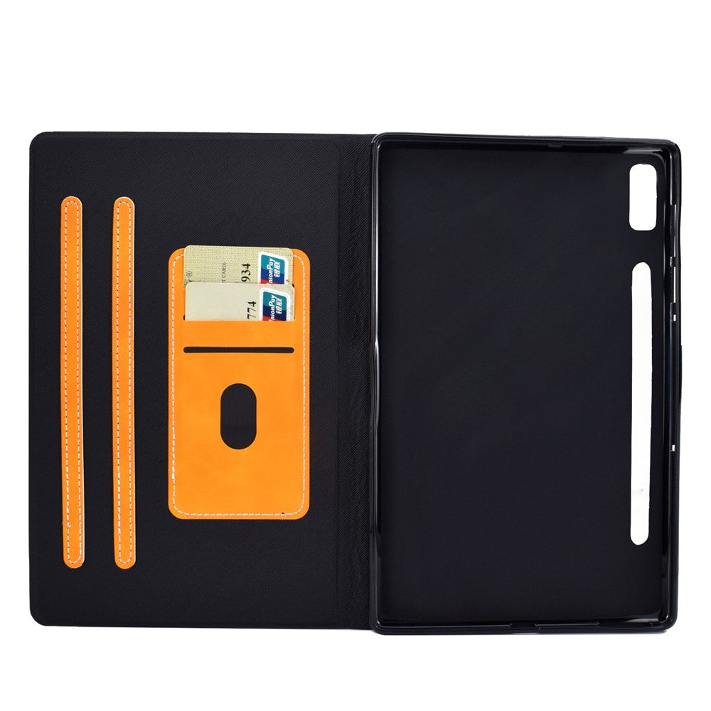 For Lenovo Tab P11 Pro Gen 2 PU Leather Tablet Case A7 Cowhide Texture Stand Protective Cover with Card Holder - Khaki