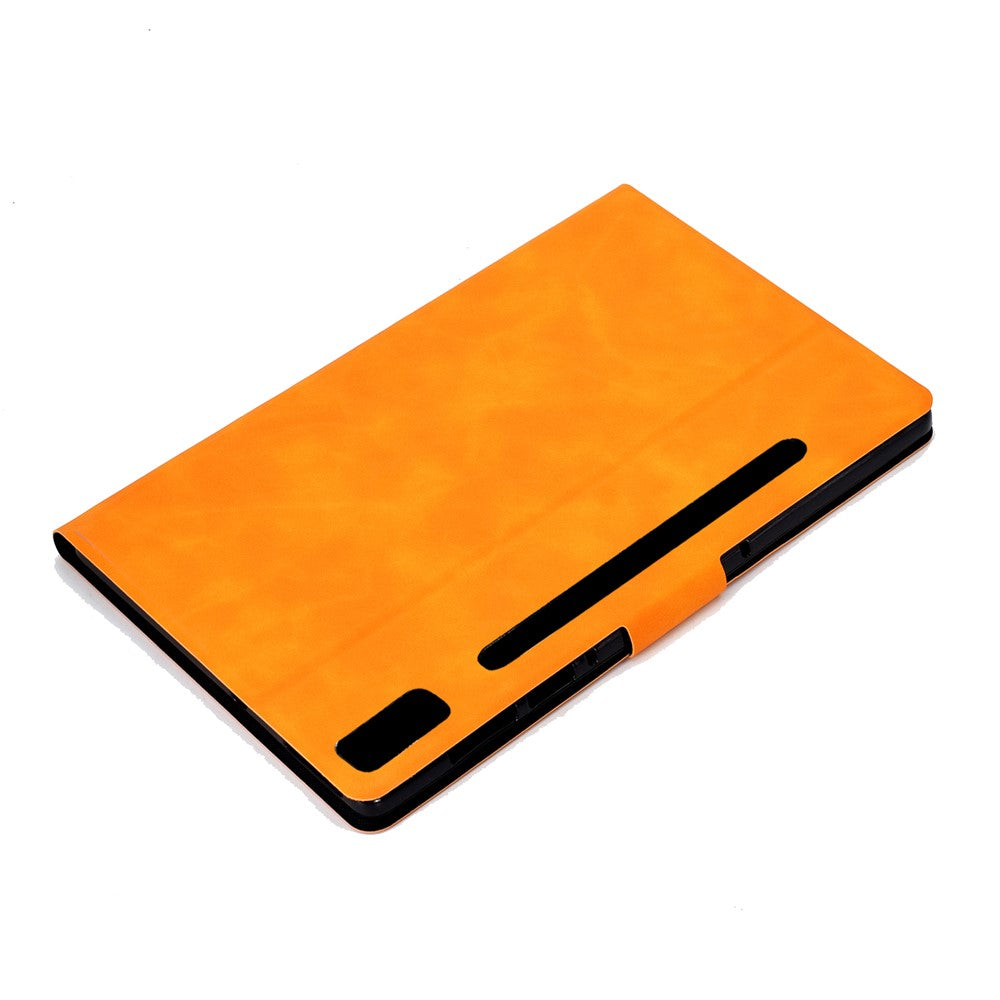 For Lenovo Tab P11 Pro Gen 2 PU Leather Tablet Case A7 Cowhide Texture Stand Protective Cover with Card Holder - Khaki