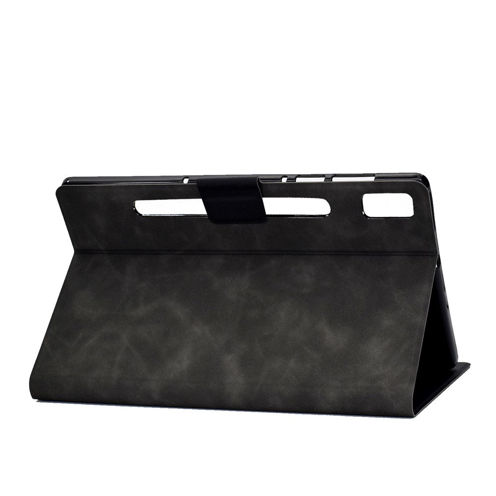 For Lenovo Tab P11 Pro Gen 2 PU Leather Tablet Case A7 Cowhide Texture Stand Protective Cover with Card Holder - Grey