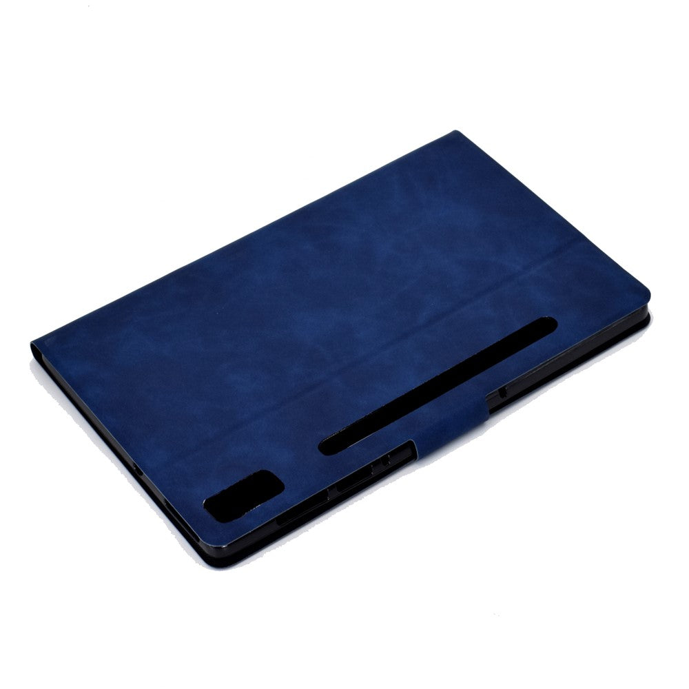 For Lenovo Tab P11 Pro Gen 2 PU Leather Tablet Case A7 Cowhide Texture Stand Protective Cover with Card Holder - Blue