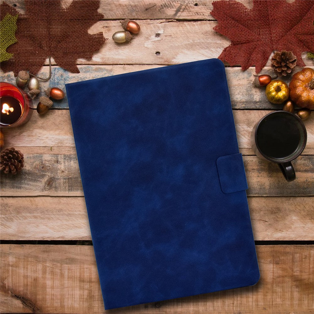 For Lenovo Tab P11 Pro Gen 2 PU Leather Tablet Case A7 Cowhide Texture Stand Protective Cover with Card Holder - Blue