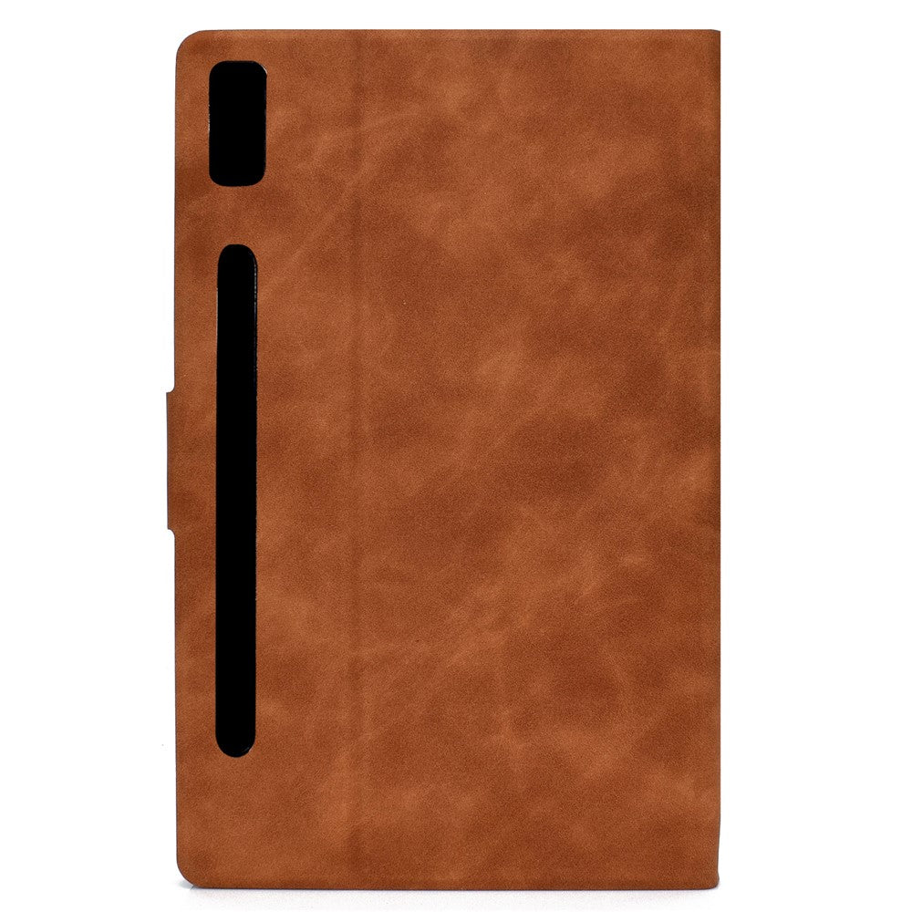 For Lenovo Tab P11 Pro Gen 2 PU Leather Tablet Case A7 Cowhide Texture Stand Protective Cover with Card Holder - Brown