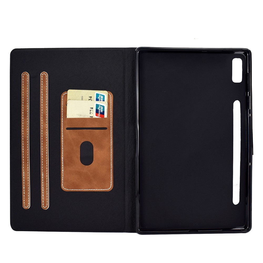 For Lenovo Tab P11 Pro Gen 2 PU Leather Tablet Case A7 Cowhide Texture Stand Protective Cover with Card Holder - Brown