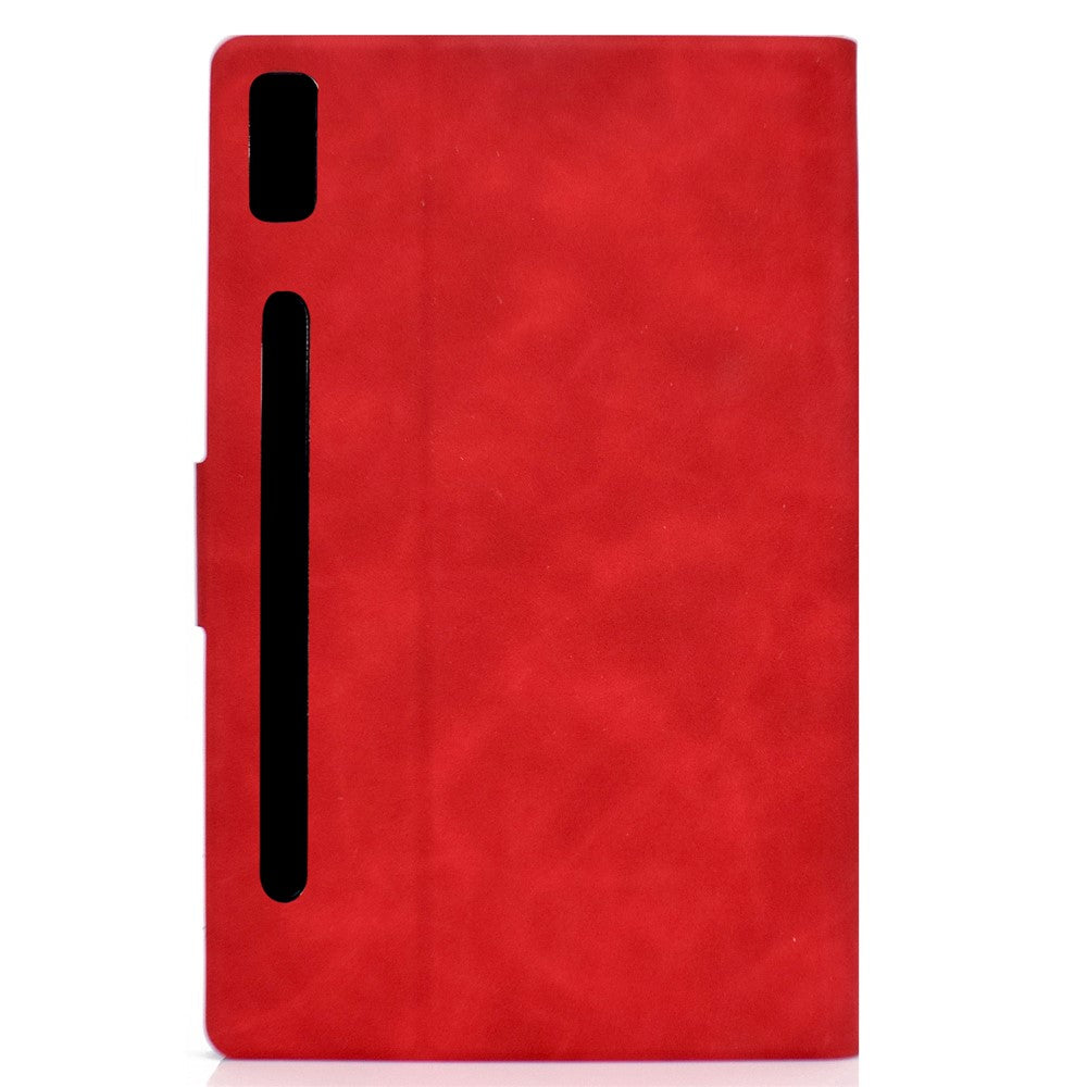 For Lenovo Tab P11 Pro Gen 2 PU Leather Tablet Case A7 Cowhide Texture Stand Protective Cover with Card Holder - Red