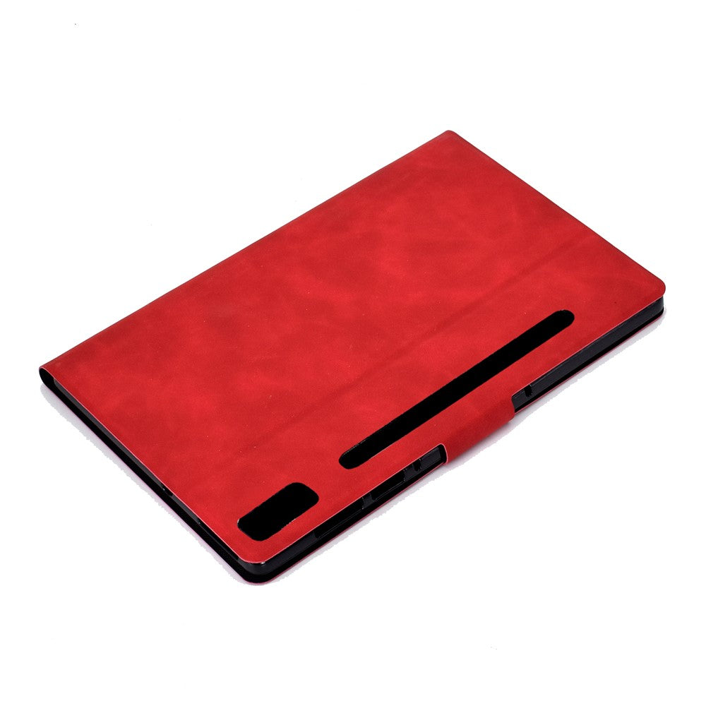 For Lenovo Tab P11 Pro Gen 2 PU Leather Tablet Case A7 Cowhide Texture Stand Protective Cover with Card Holder - Red