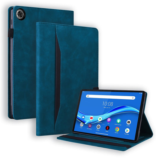 For Lenovo Tab M8 (4th Gen) 2024 TB-301XU / M8 (4th Gen) 2023 TB-300FU PU Leather Tablet Case Stand Wallet with Pencil Holder - Blue