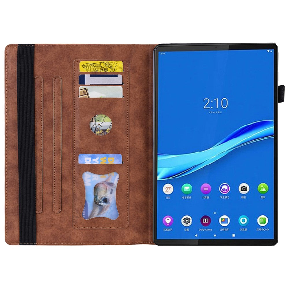 For Lenovo Tab M8 (4th Gen) 2024 TB-301XU / M8 (4th Gen) 2023 TB-300FU PU Leather Tablet Case Stand Wallet with Pencil Holder - Brown