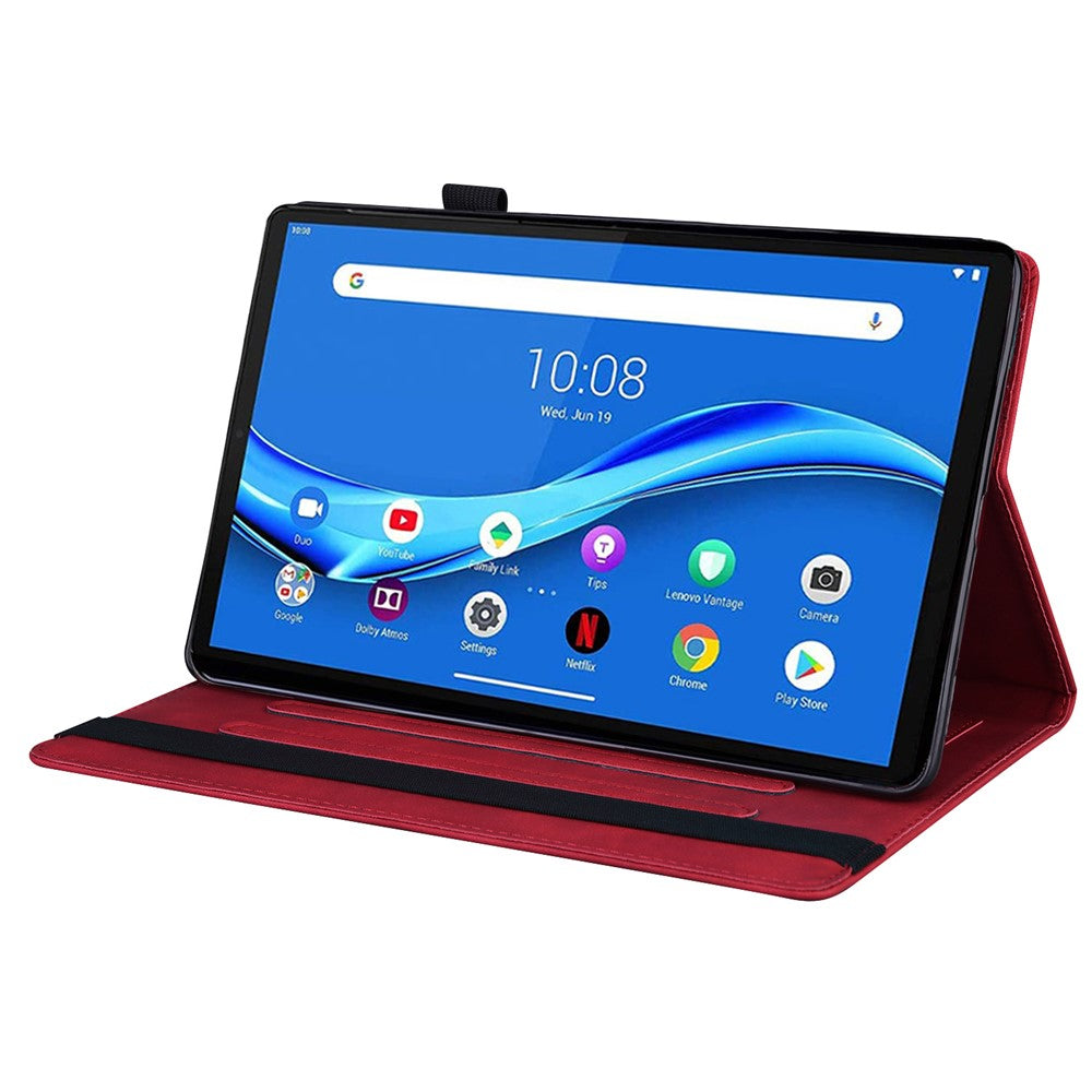 For Lenovo Tab M8 (4th Gen) 2024 TB-301XU / M8 (4th Gen) 2023 TB-300FU PU Leather Tablet Case Stand Wallet with Pencil Holder - Red