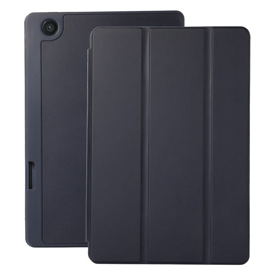 Tri-Fold Stand Cover for Lenovo Tab M10 Plus (3rd Gen) / Xiaoxin Pad 2022 10.6 inch , PU Leather Solid Color Tablet Case with Pen Holder - Blue