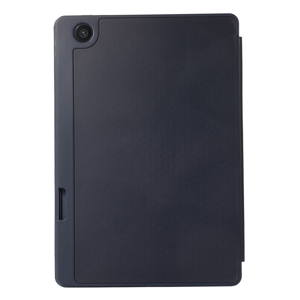 Tri-Fold Stand Cover for Lenovo Tab M10 Plus (3rd Gen) / Xiaoxin Pad 2022 10.6 inch , PU Leather Solid Color Tablet Case with Pen Holder - Blue