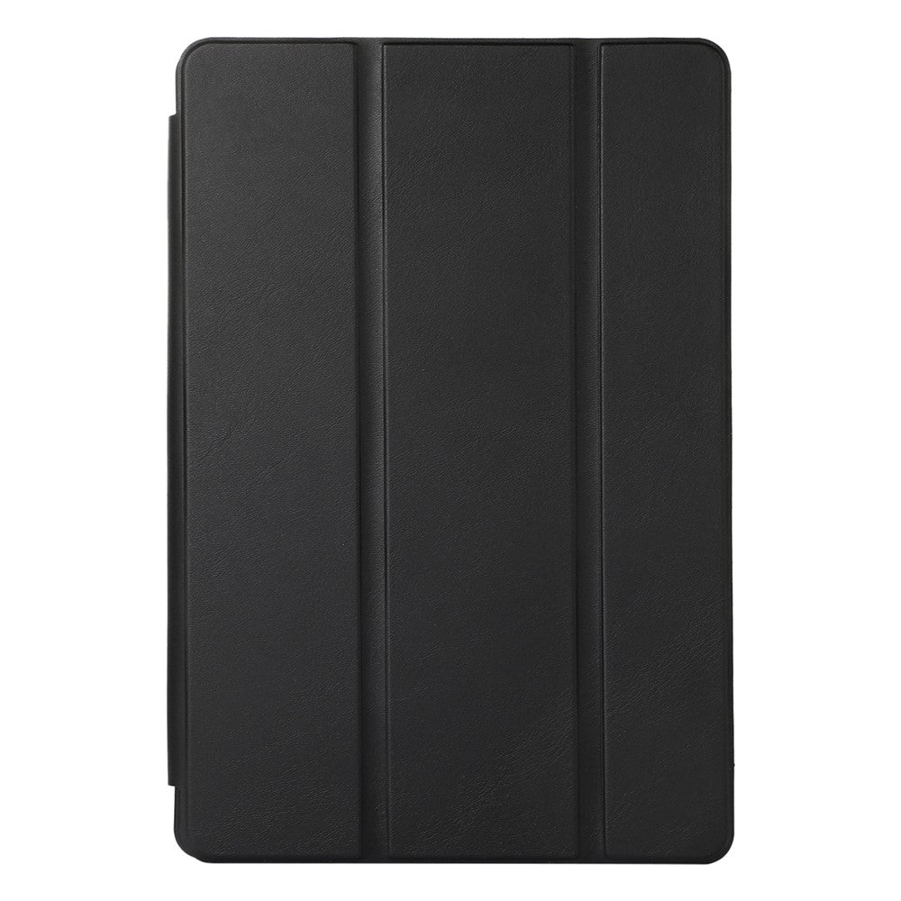 Tri-Fold Stand Cover for Lenovo Tab M10 Plus (3rd Gen) / Xiaoxin Pad 2022 10.6 inch , PU Leather Solid Color Tablet Case with Pen Holder - Black