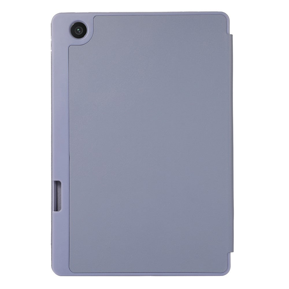 Tri-Fold Stand Cover for Lenovo Tab M10 Plus (3rd Gen) / Xiaoxin Pad 2022 10.6 inch , PU Leather Solid Color Tablet Case with Pen Holder - Purple