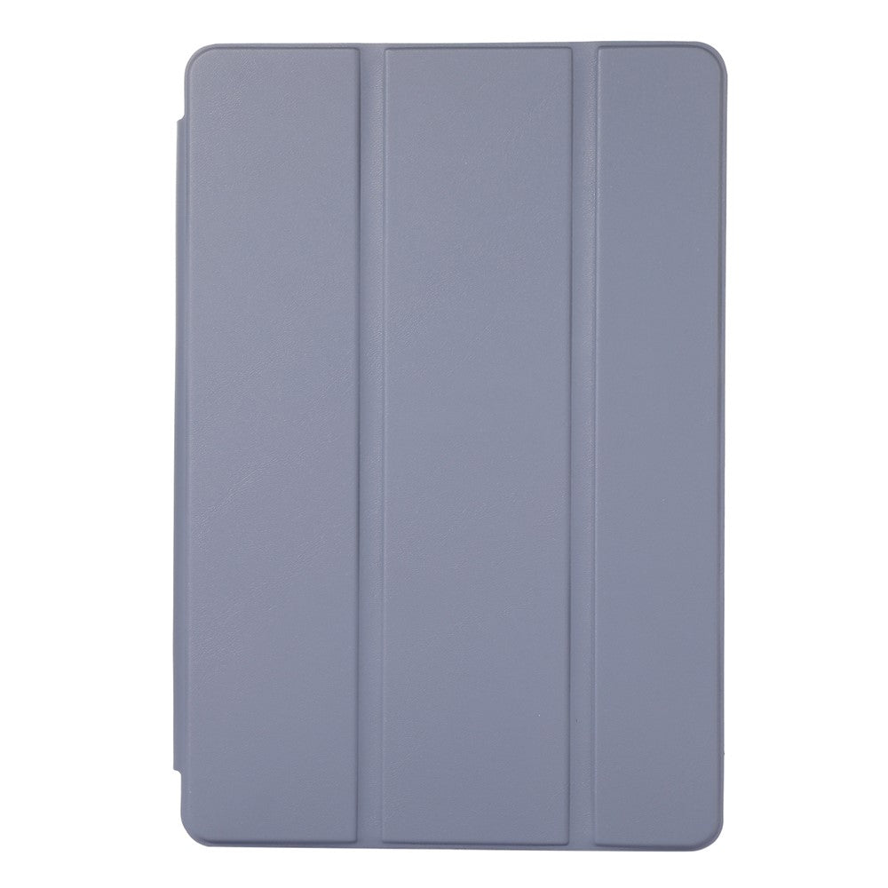 Tri-Fold Stand Cover for Lenovo Tab M10 Plus (3rd Gen) / Xiaoxin Pad 2022 10.6 inch , PU Leather Solid Color Tablet Case with Pen Holder - Purple