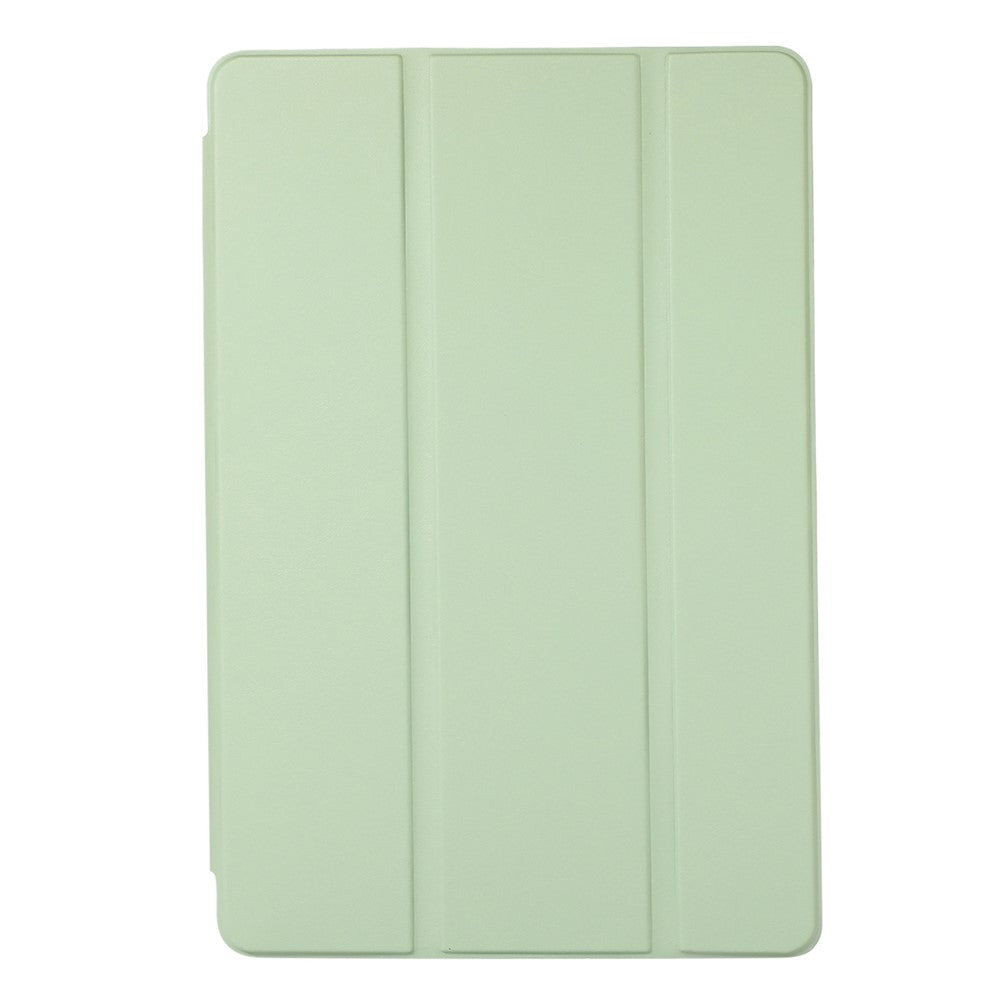 Tri-Fold Stand Cover for Lenovo Tab M10 Plus (3rd Gen) / Xiaoxin Pad 2022 10.6 inch , PU Leather Solid Color Tablet Case with Pen Holder - Green