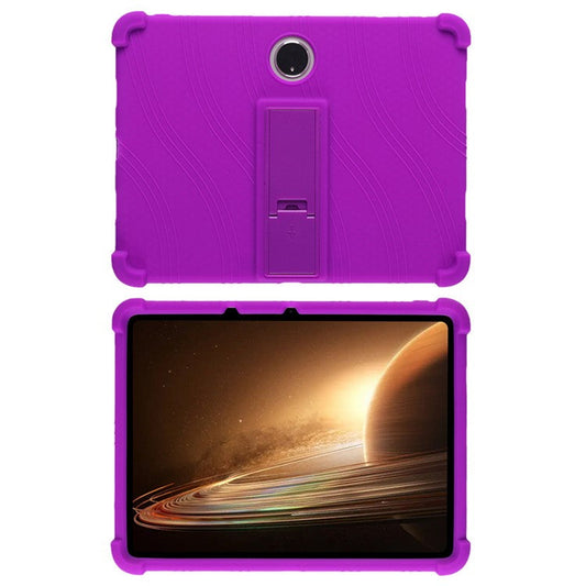 Shockproof Silicone Case for Oppo Pad 2 PC Kickstand Protective Tablet Cover - Purple