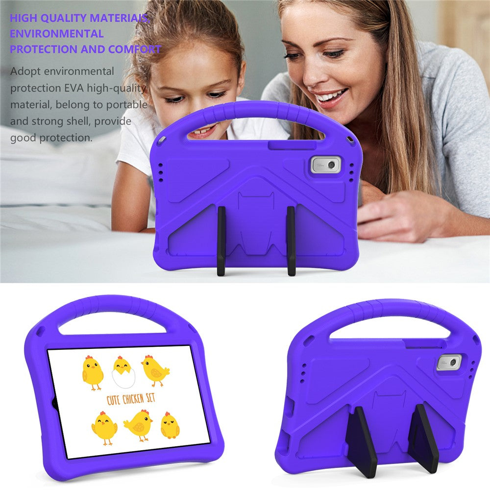 For Lenovo Tab M9 Handle Design Tablet Case Kickstand Shockproof EVA Protective Cover - Purple