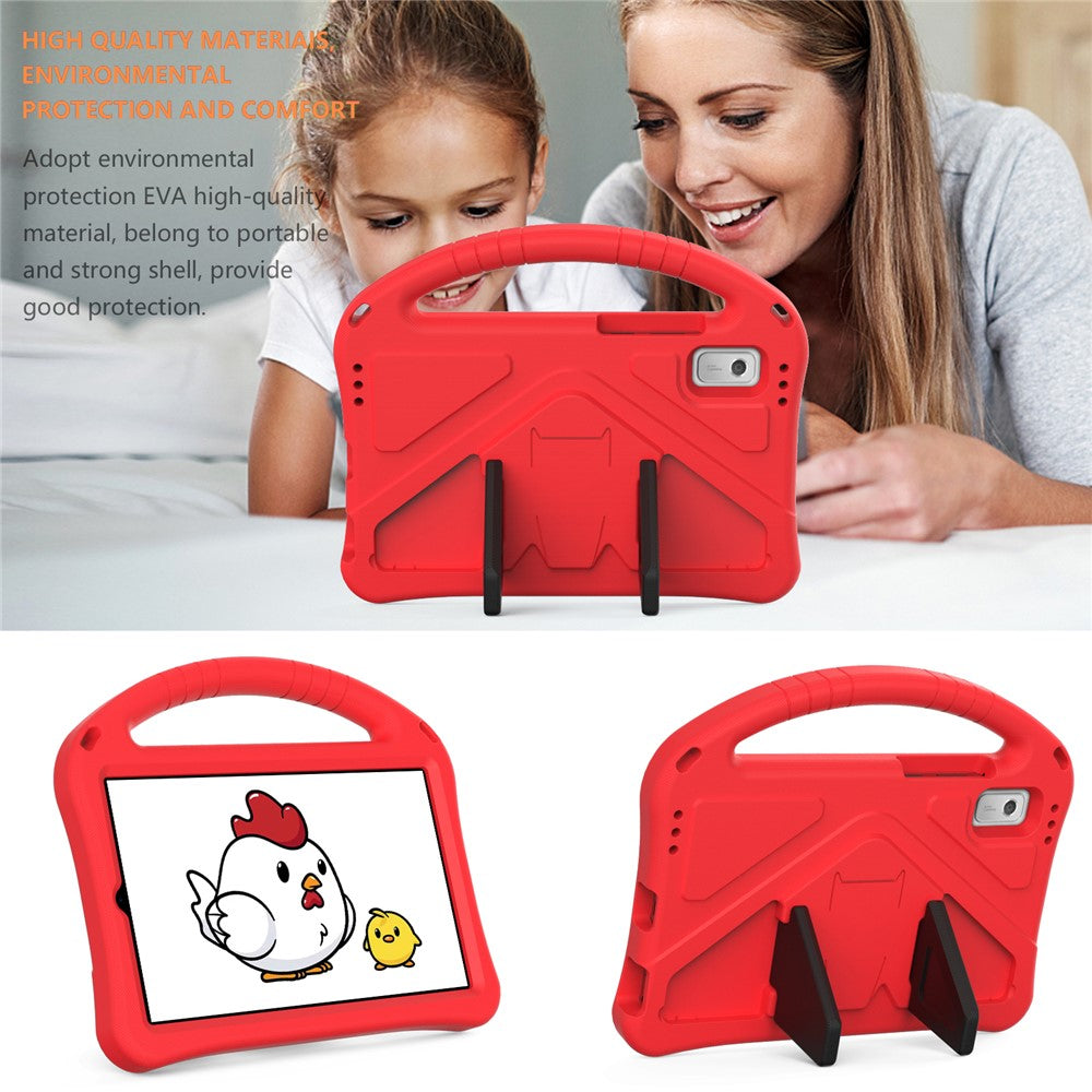 For Lenovo Tab M9 Handle Design Tablet Case Kickstand Shockproof EVA Protective Cover - Red