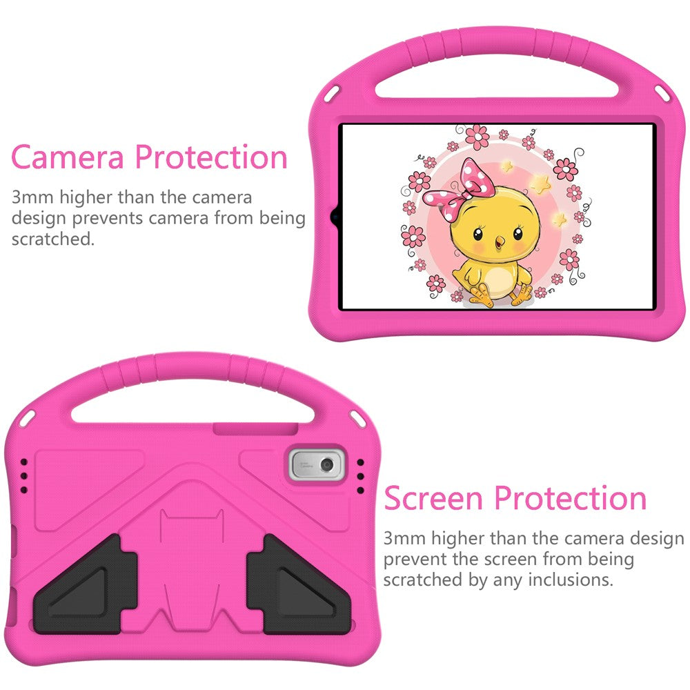 For Lenovo Tab M9 Handle Design Tablet Case Kickstand Shockproof EVA Protective Cover - Rose