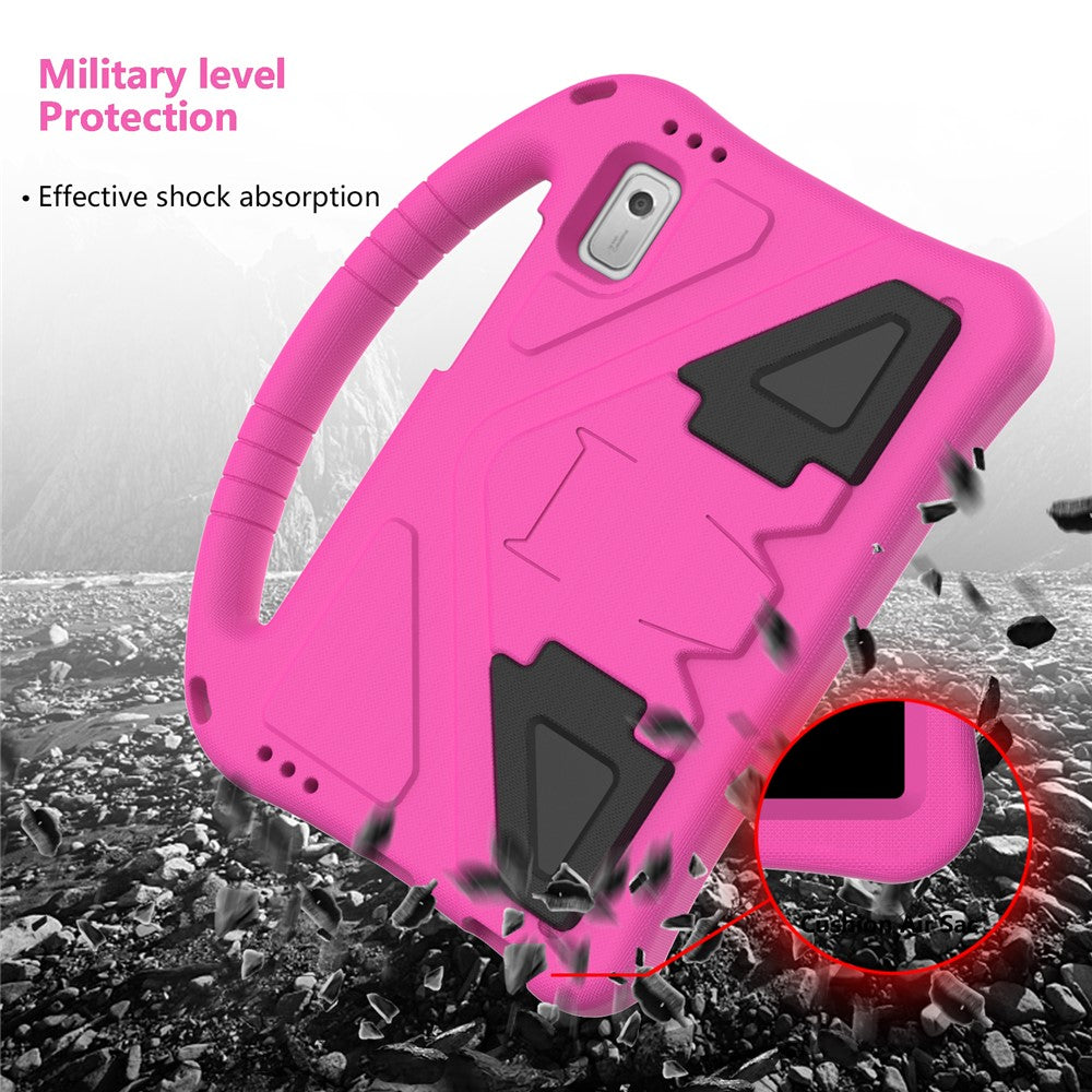 For Lenovo Tab M9 Handle Design Tablet Case Kickstand Shockproof EVA Protective Cover - Rose