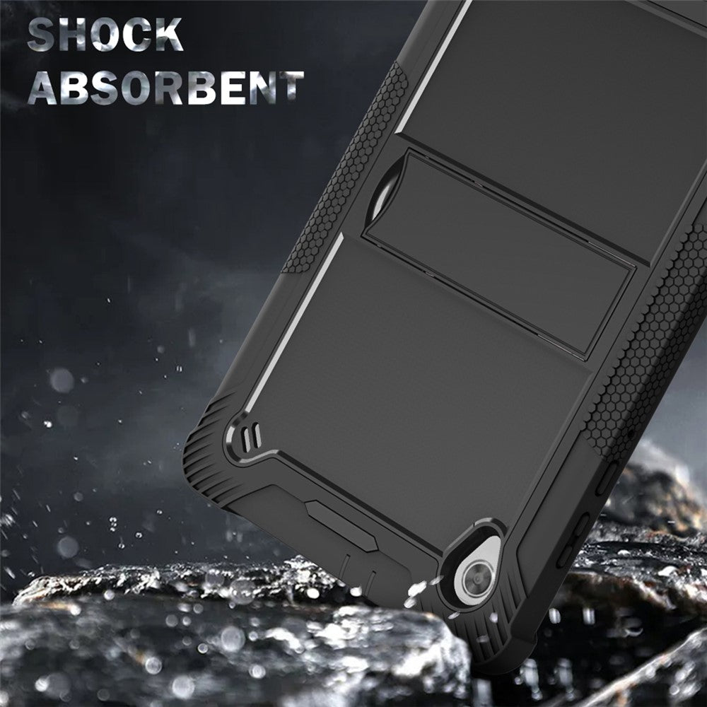 For Lenovo Tab M10 HD Gen 2 TB-X306F / TB-X306X Tablet Protective Shell Kickstand Silicone + PC Cover Case - Black