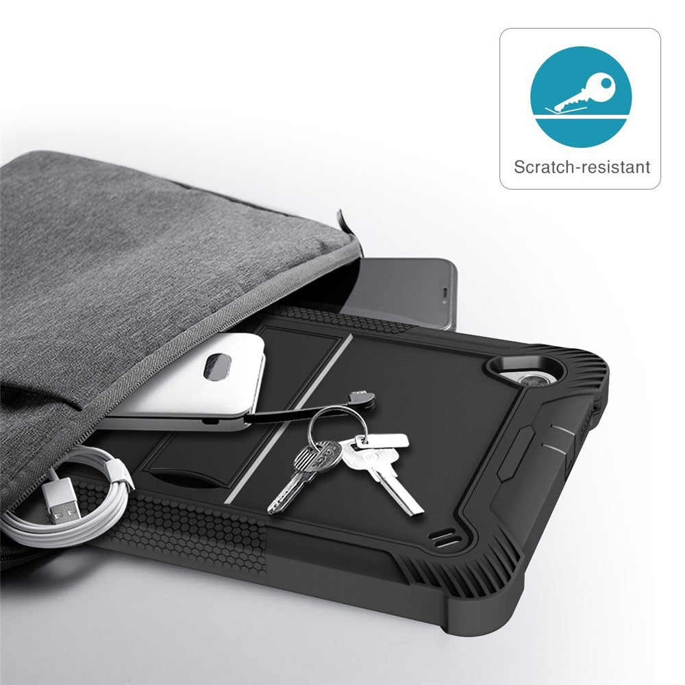 For Lenovo Tab M10 HD Gen 2 TB-X306F / TB-X306X Tablet Protective Shell Kickstand Silicone + PC Cover Case - Black