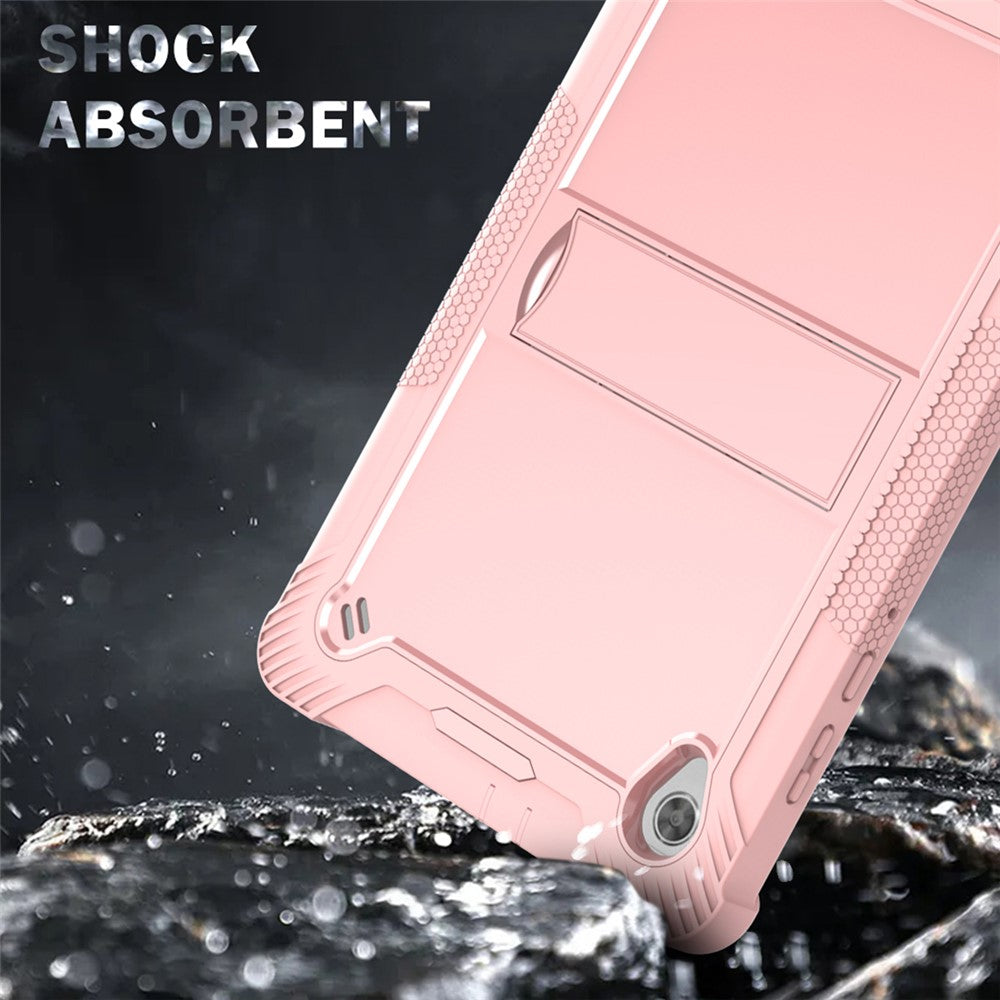 For Lenovo Tab M10 HD Gen 2 TB-X306F / TB-X306X Tablet Protective Shell Kickstand Silicone + PC Cover Case - Rose Gold