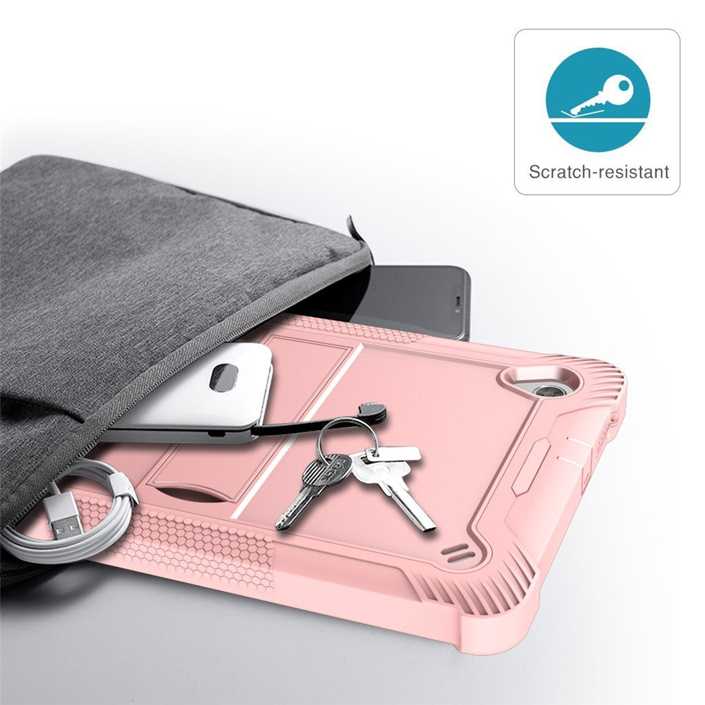 For Lenovo Tab M10 HD Gen 2 TB-X306F / TB-X306X Tablet Protective Shell Kickstand Silicone + PC Cover Case - Rose Gold