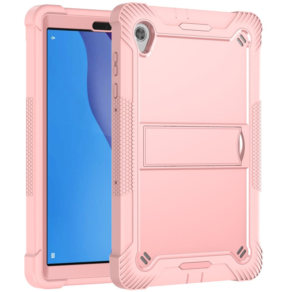 For Lenovo Tab M10 HD Gen 2 TB-X306F / TB-X306X Tablet Protective Shell Kickstand Silicone + PC Cover Case - Rose Gold