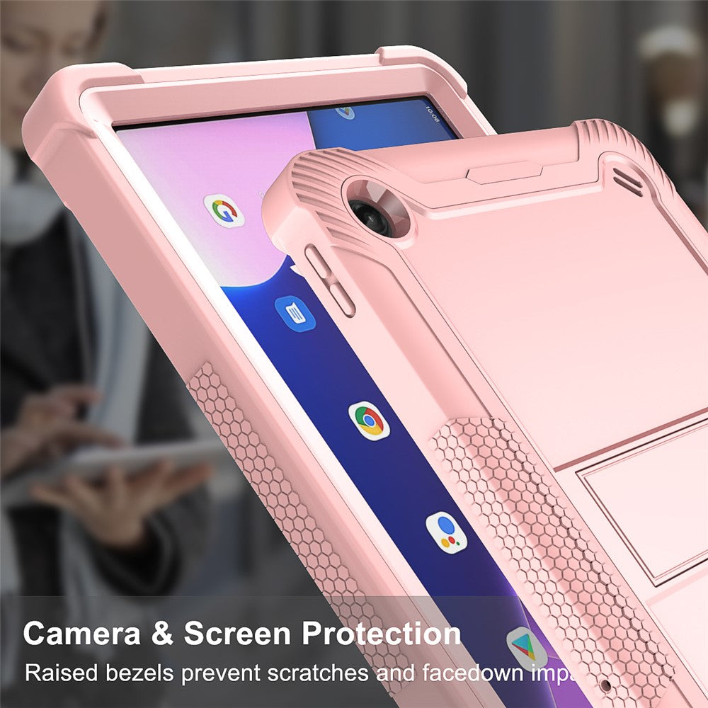 For Lenovo Tab M10 Plus (3rd Gen) / Xiaoxin Pad 2022 10.6 inch Anti-Scratch Tablet Cover Kickstand Silicone + PC Case Shell - Rose Gold