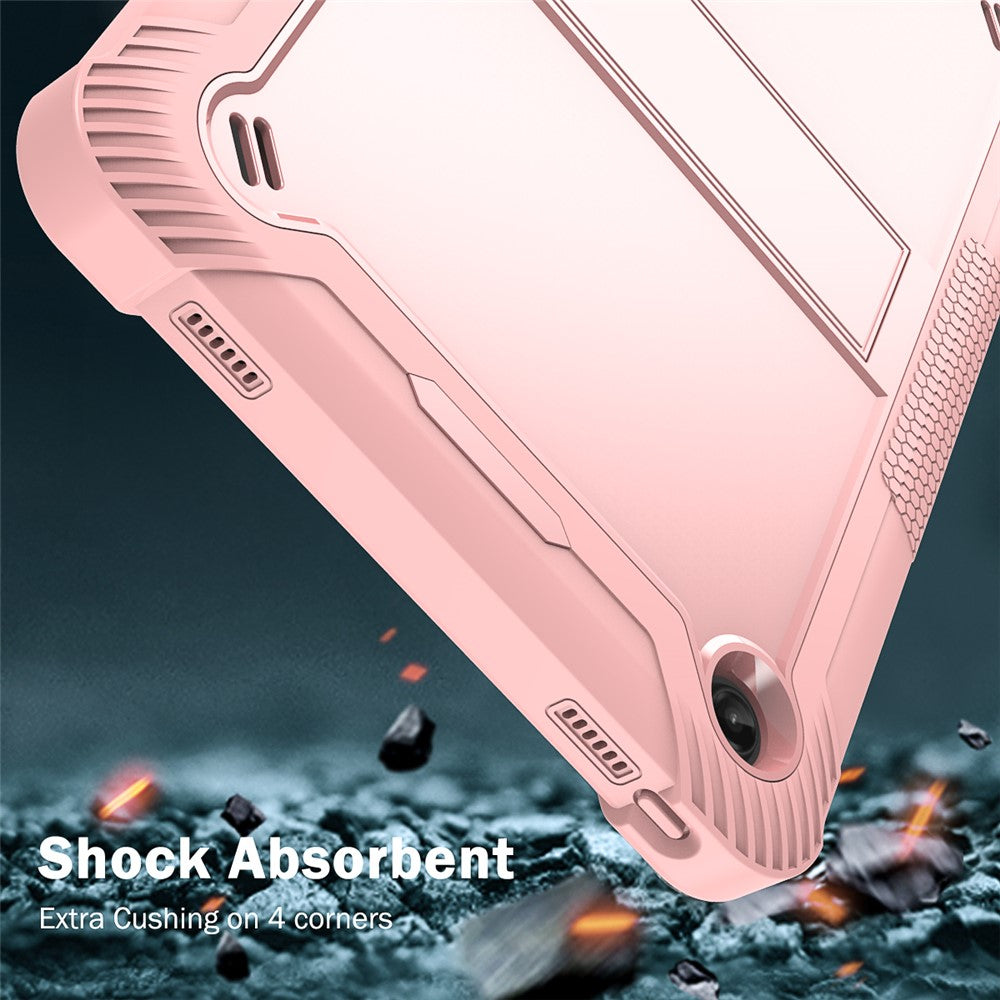 For Lenovo Tab M10 Plus (3rd Gen) / Xiaoxin Pad 2022 10.6 inch Anti-Scratch Tablet Cover Kickstand Silicone + PC Case Shell - Rose Gold