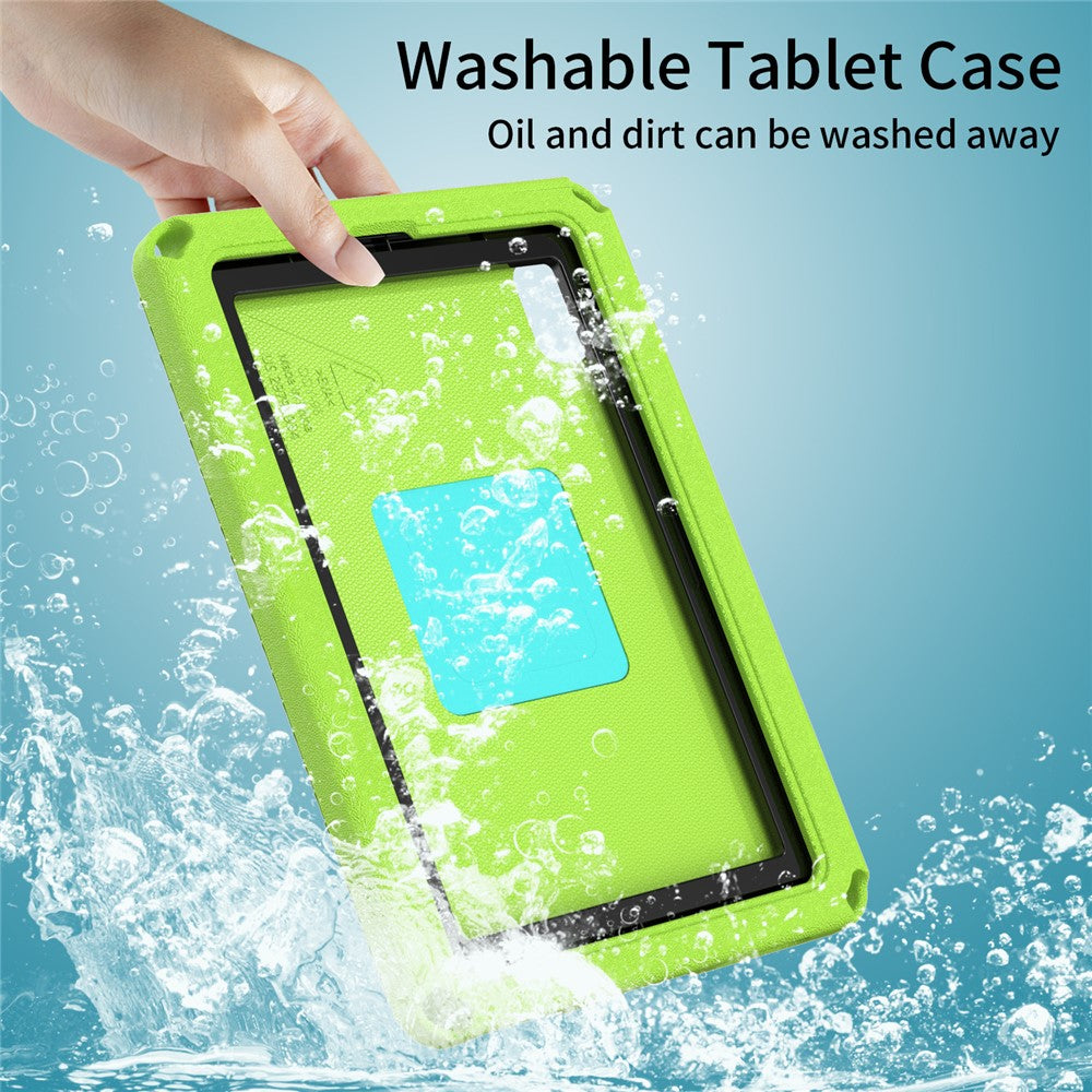 For Lenovo Tab M9 EVA+PC Tablet Protection Case Kickstand Hand Carrying Ring Cover with Shoulder Strap - Green